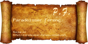 Paradeisser Ferenc névjegykártya